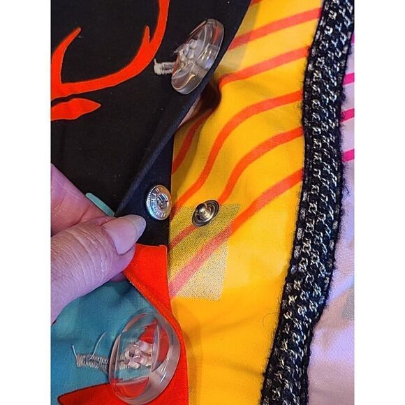 Custo Barcelona Midi A-line Skirt Y2K Multicolor Geometric w/Deers 4US/38 EUR - Picture 11 of 16